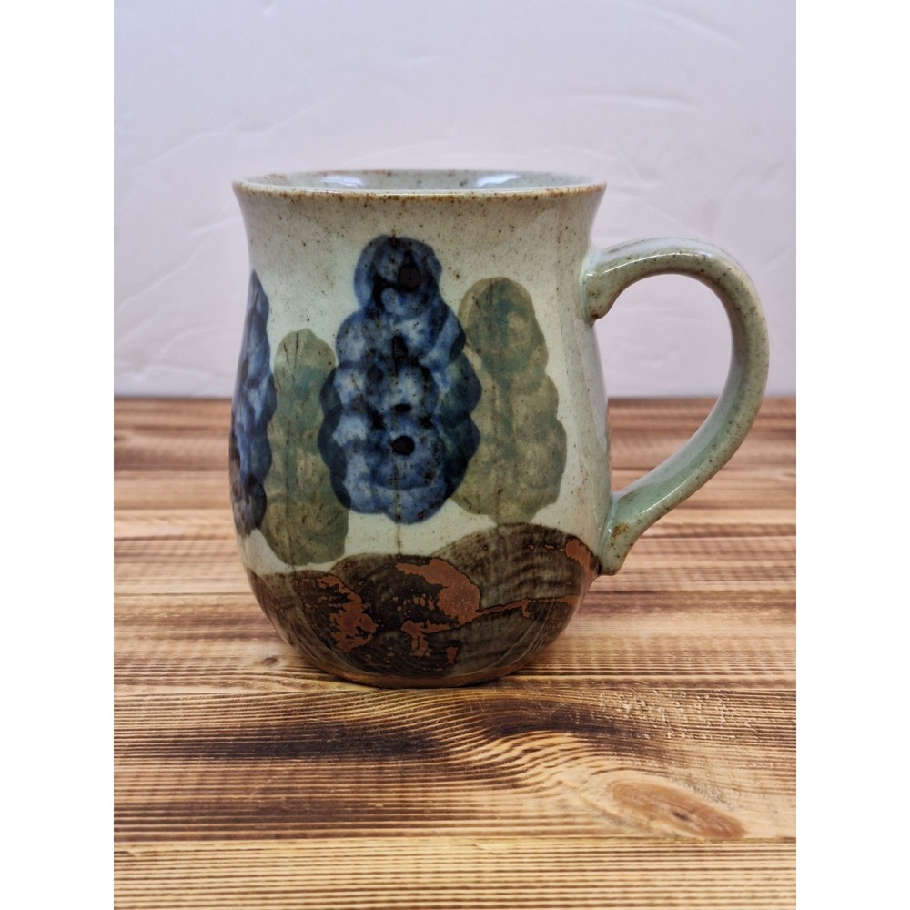 VTG Japanese Speckled Stoneware Mug 70s Boho Vibe Fall Forest - Picture 2 of 9